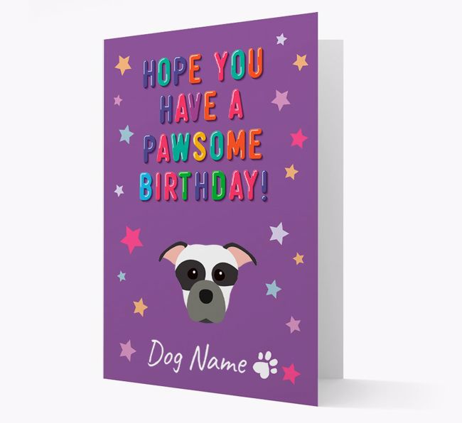 Personalised Card 'Hope You Have A Pawesome Birthday' with {breedCommonName} Icon